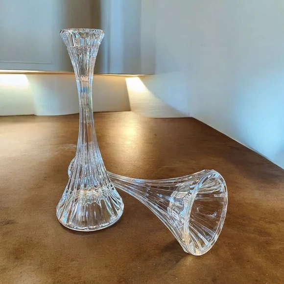 Vintage leaded-Crystal candlesticks 1950s - Picture 2 of 6